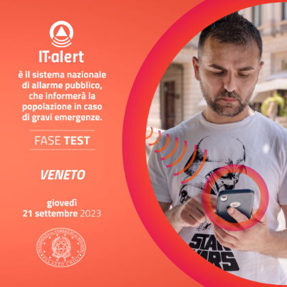 IT-Alert - test in Veneto 21.09.2023